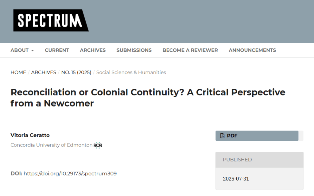 Reconciliation or Colonial Continuity? A Critical Perspective from a&nbsp;Newcomer